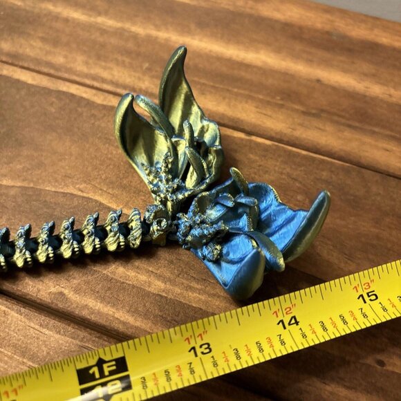 Articulated Ocean Dragon Winged 14Inch Blue Green Color. With Dragon Egg. Easter - Picture 10 of 13